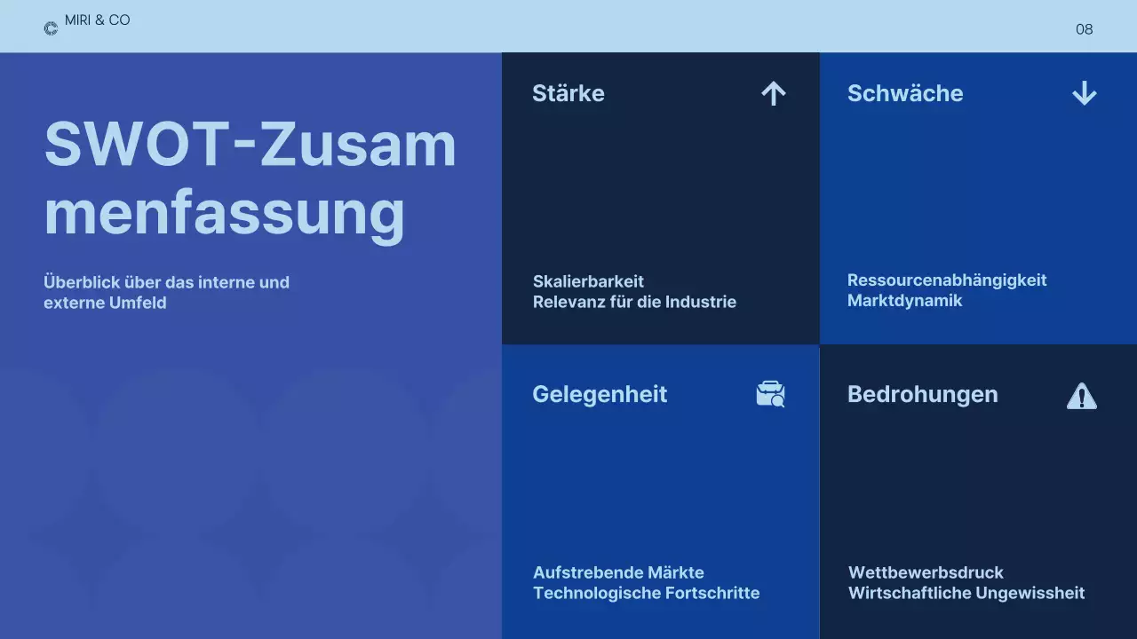 dunkelblauer moderner Businessplan