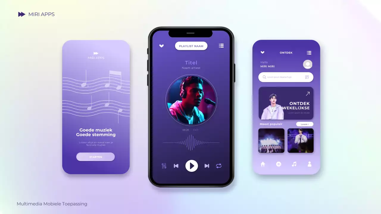 paars kleurverloop holografisch modern mobiel introductiegids presentatie