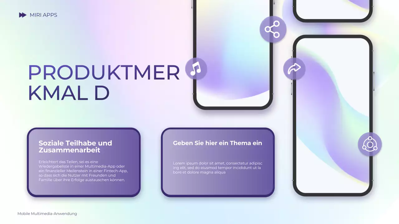 lila Farbverlauf holographische moderne mobile Einführung Leitfaden Präsentation