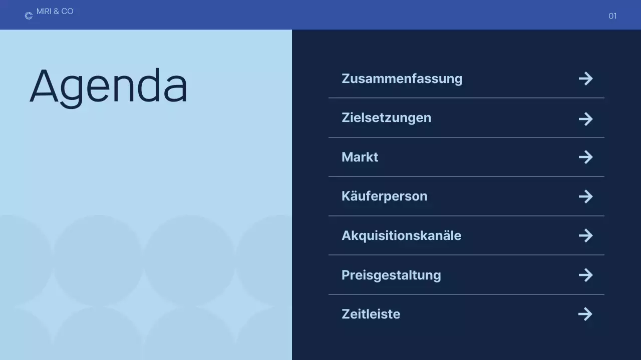 dunkelblauer moderner Businessplan