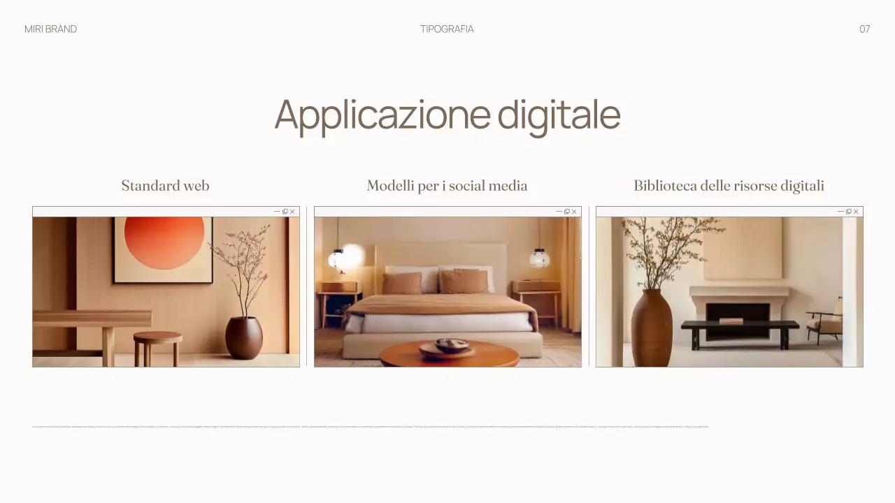 Manuale delle linee guida del marchio per un design d'interni neutro e di tendenza