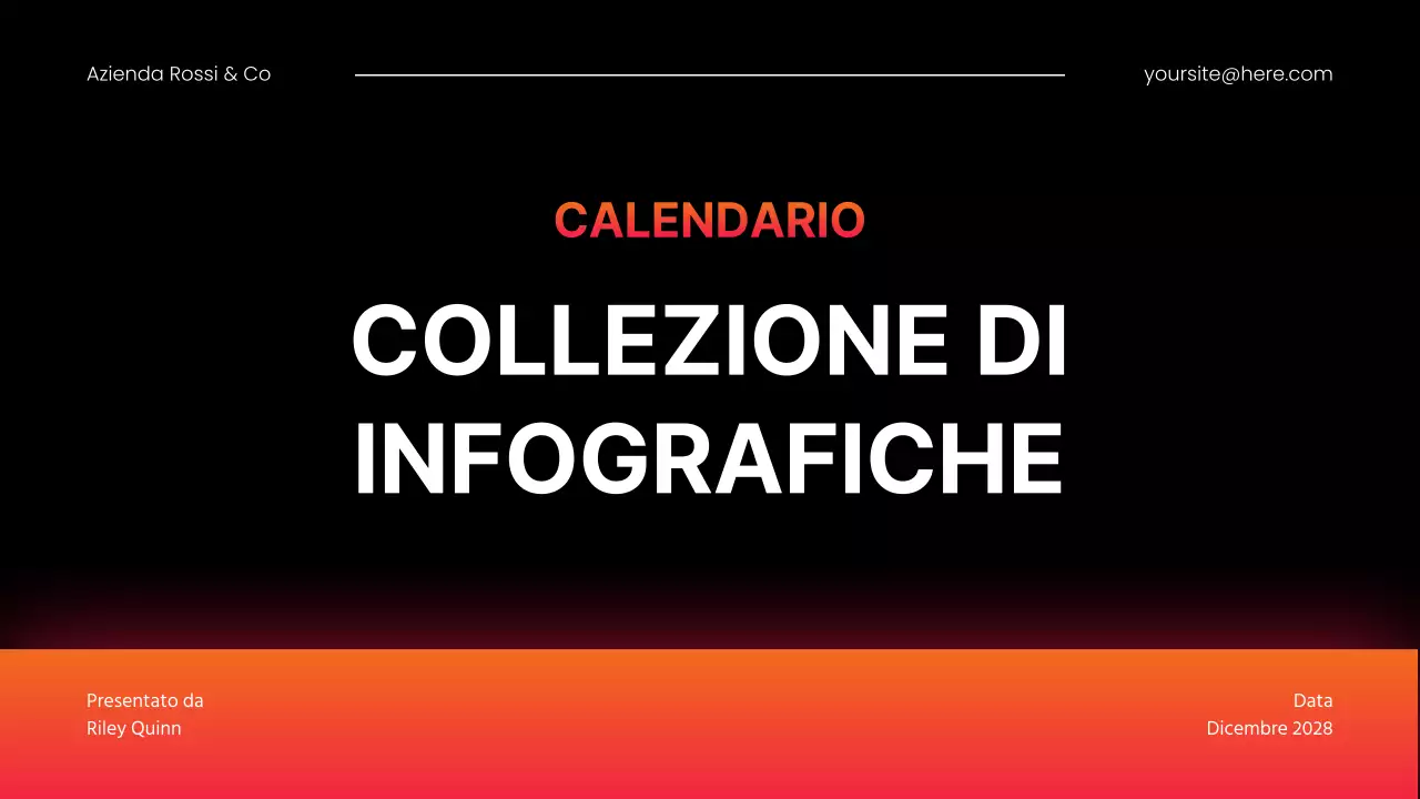 presentazione arancione di infografica moderna