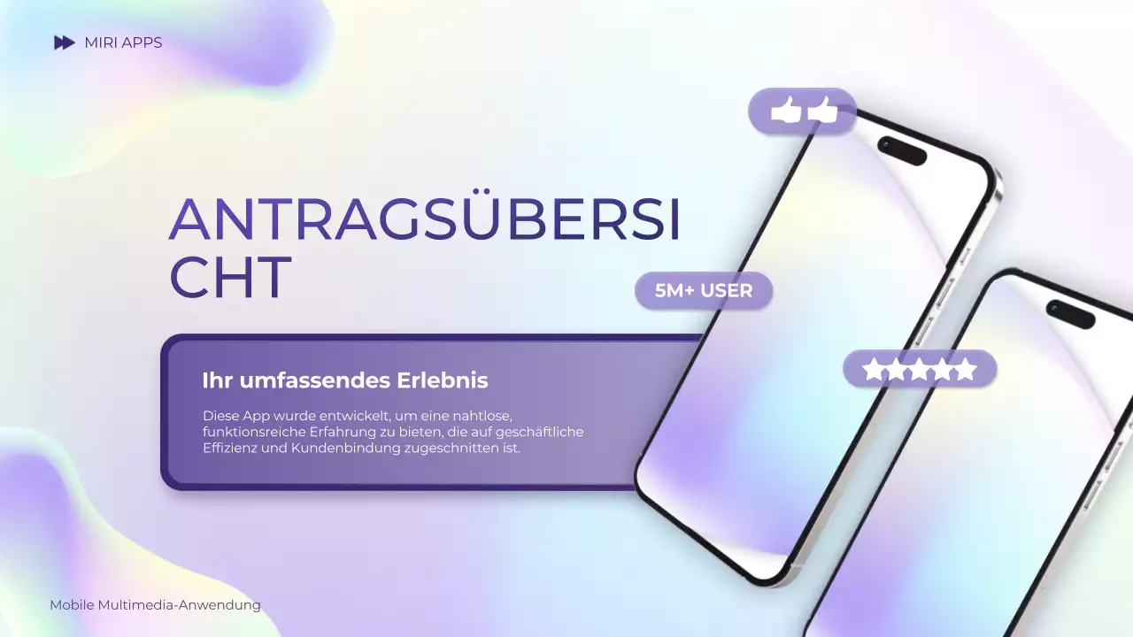 lila Farbverlauf holographische moderne mobile Einführung Leitfaden Präsentation