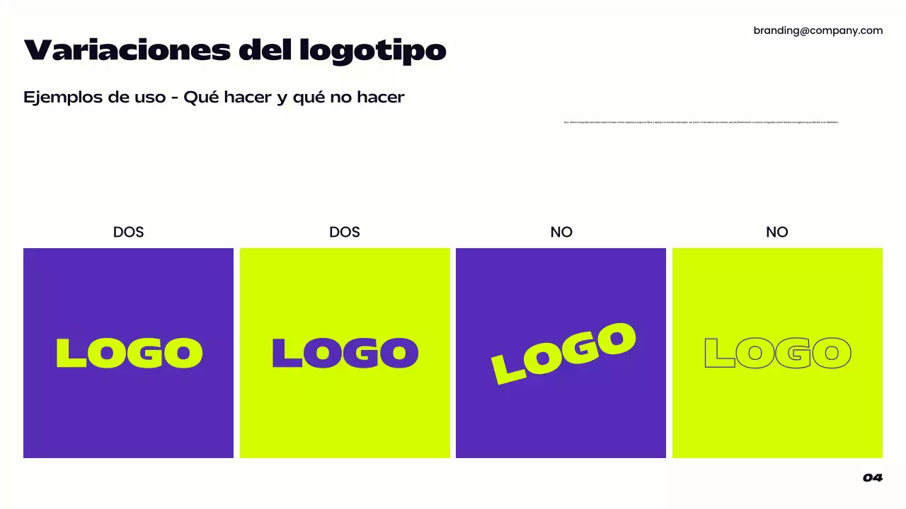 directriz de la marca moderna púrpura