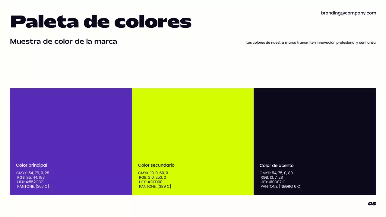 directriz de la marca moderna púrpura