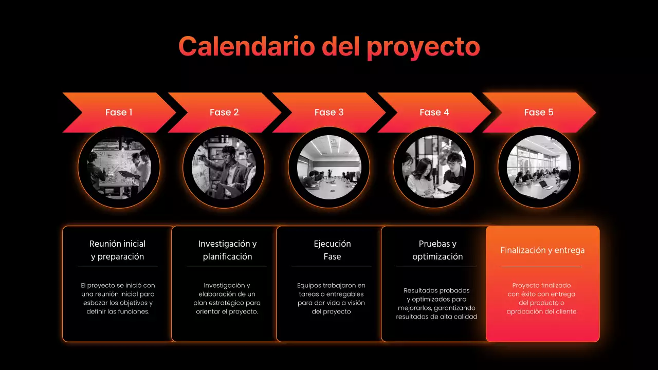 presentación de infografía moderna en naranja