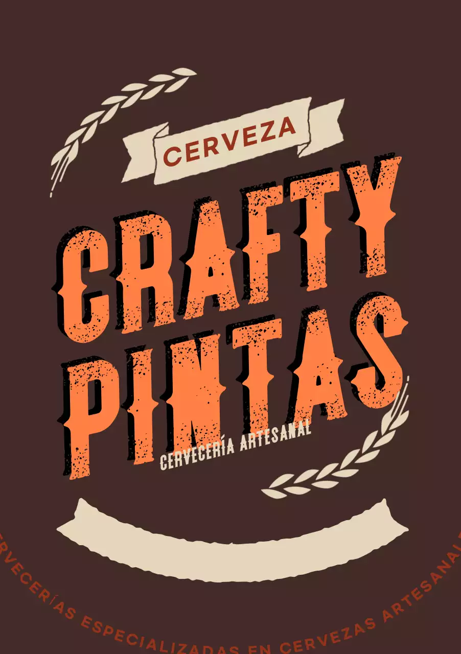 Anuncio vintage de cerveza artesana marrón