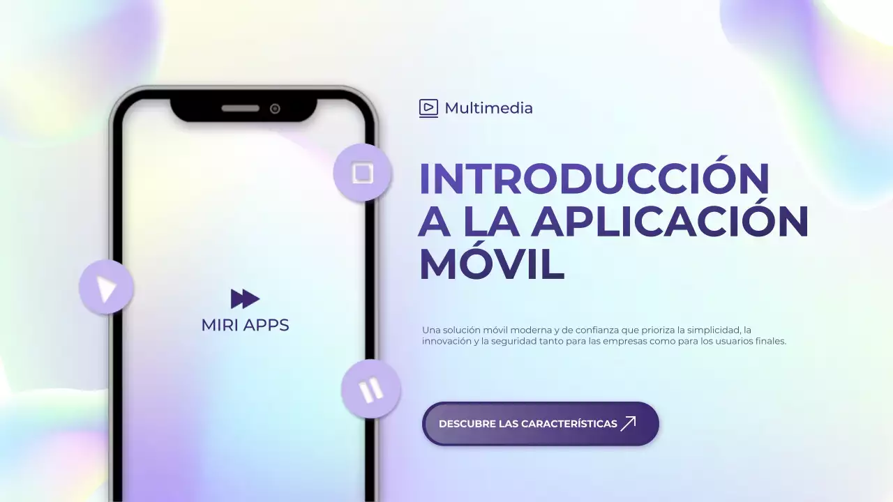 púrpura degradado holográfico moderno móvil introducción guía presentación