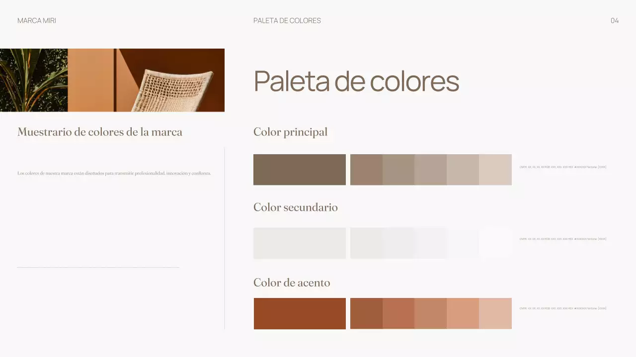 Manual de directrices de marca para un diseño de interiores neutro y moderno