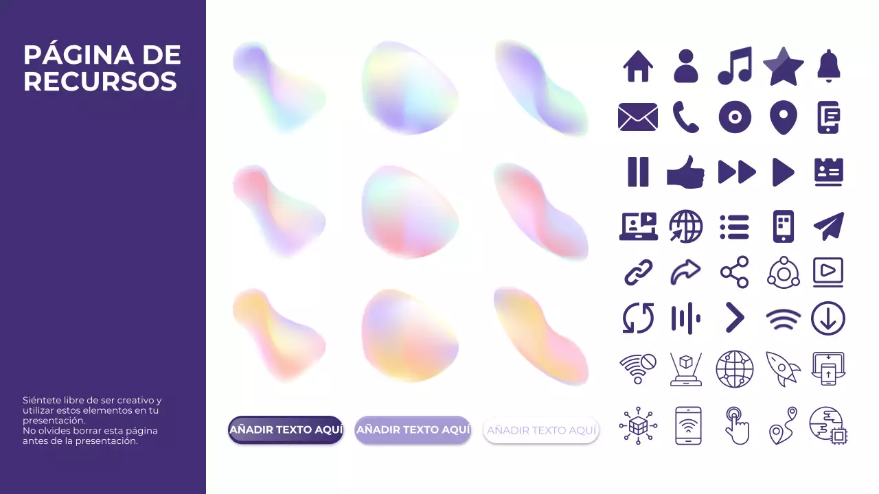 púrpura degradado holográfico moderno móvil introducción guía presentación