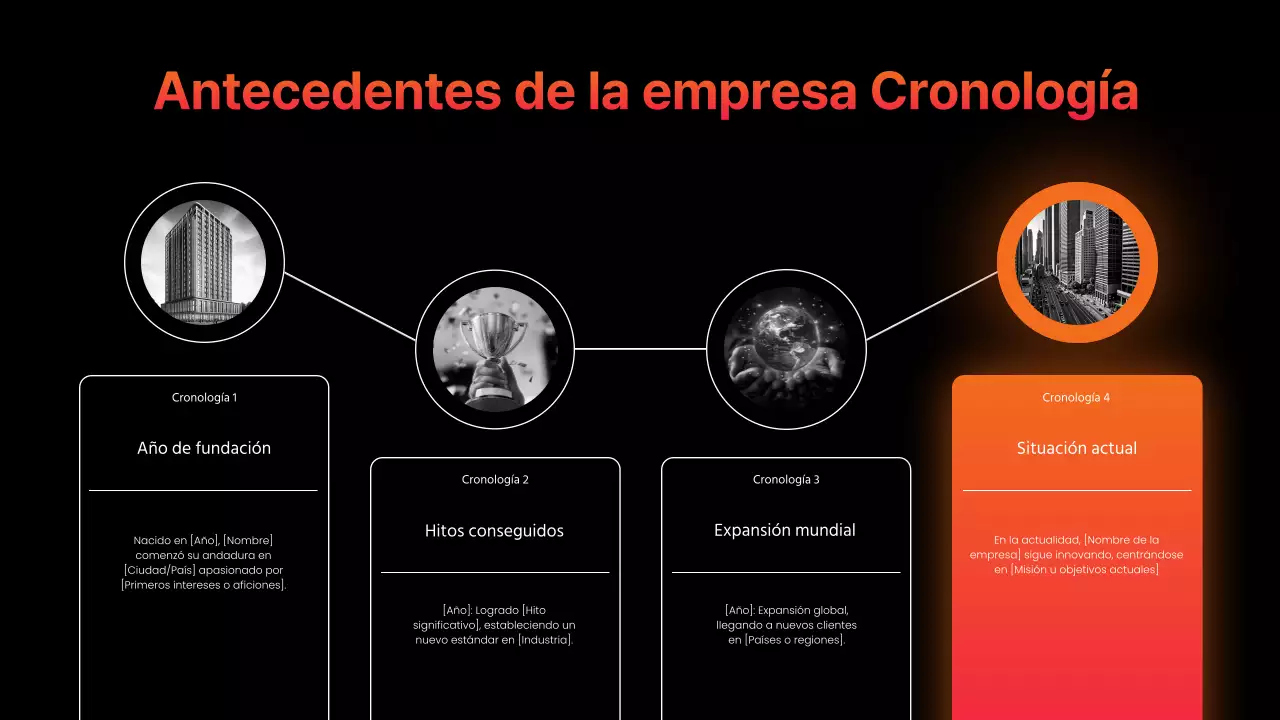 presentación de infografía moderna en naranja