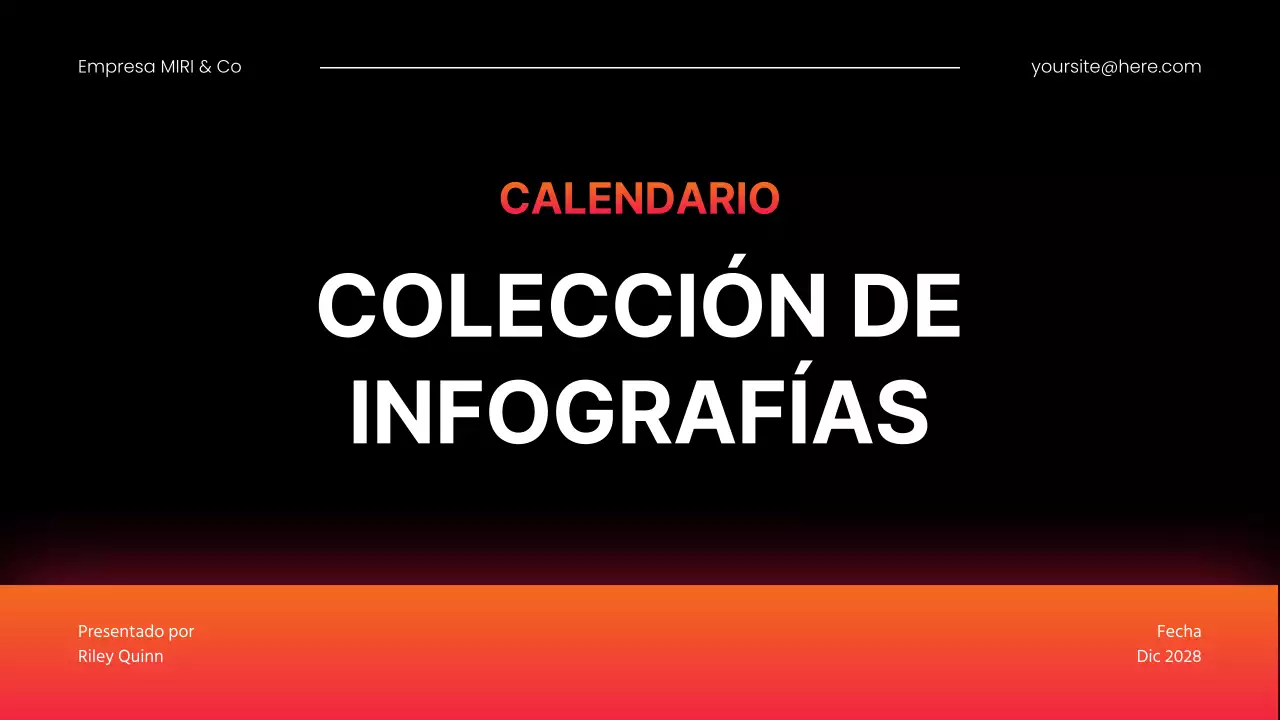 presentación de infografía moderna en naranja