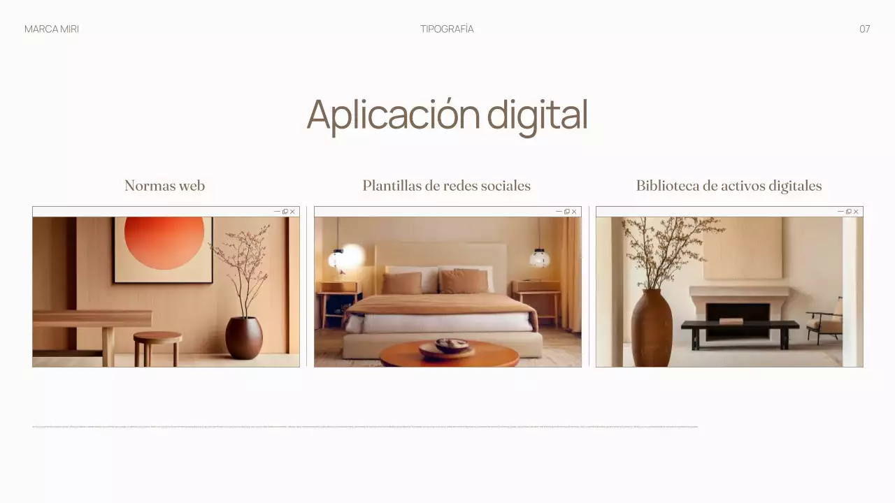 Manual de directrices de marca para un diseño de interiores neutro y moderno