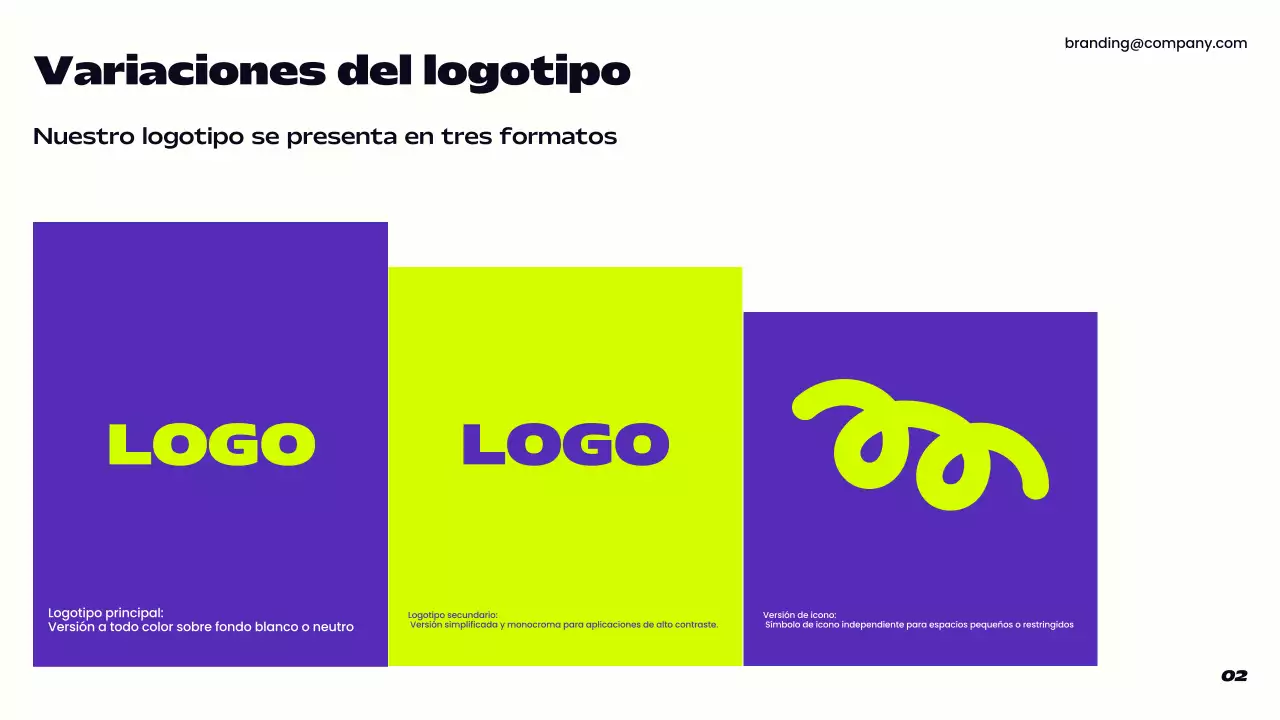 directriz de la marca moderna púrpura