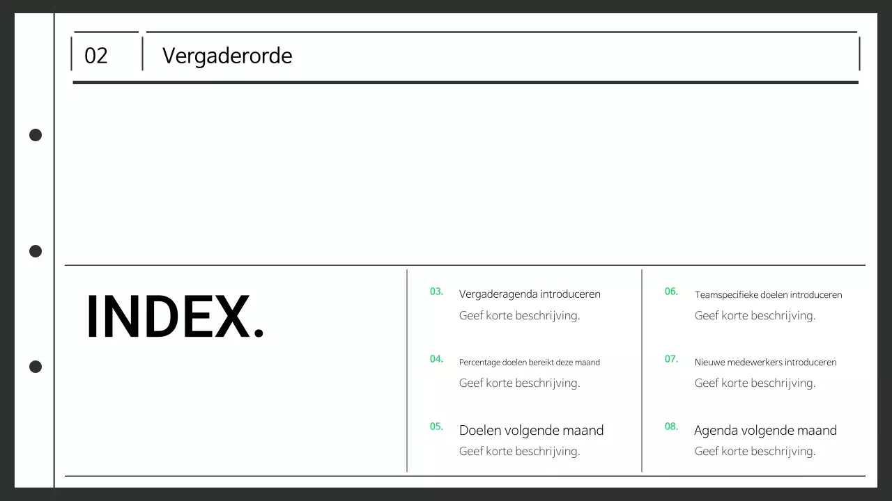Planning samenvatting schone werkplek notulen