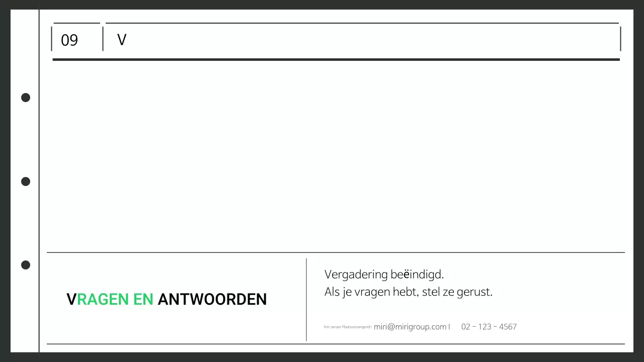 Planning samenvatting schone werkplek notulen