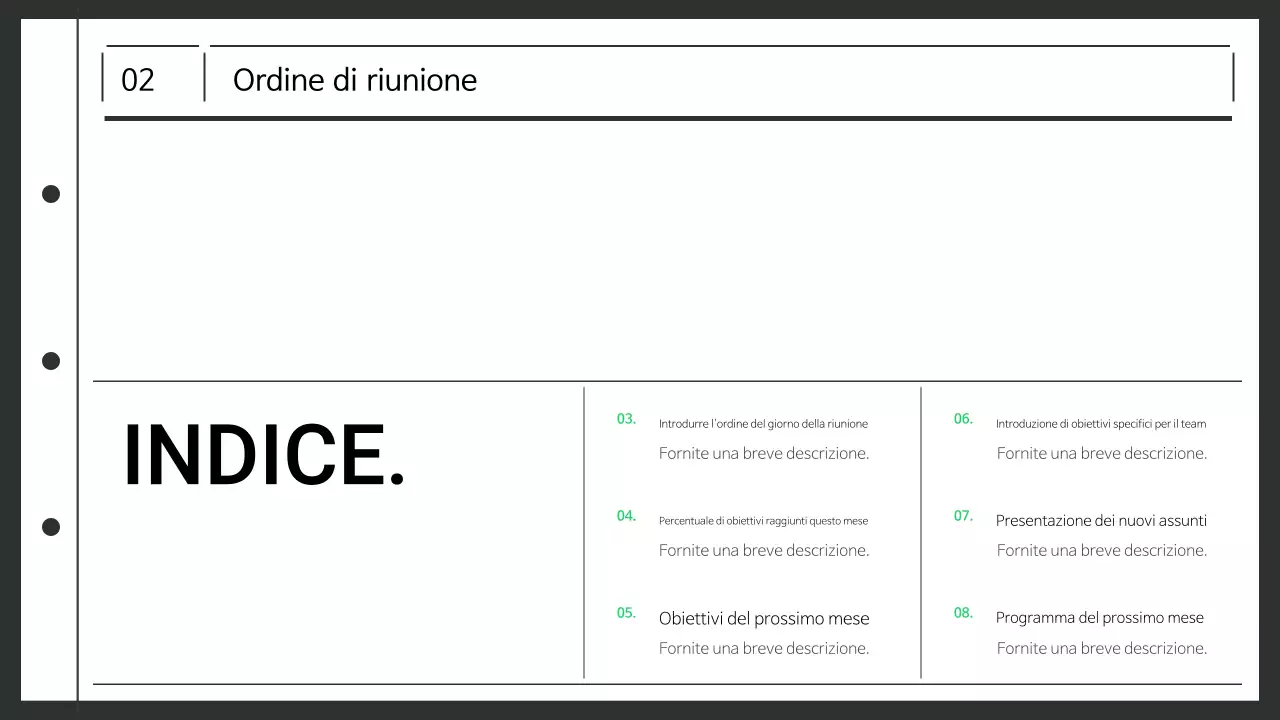Verbale di riunione del luogo di lavoro pulito