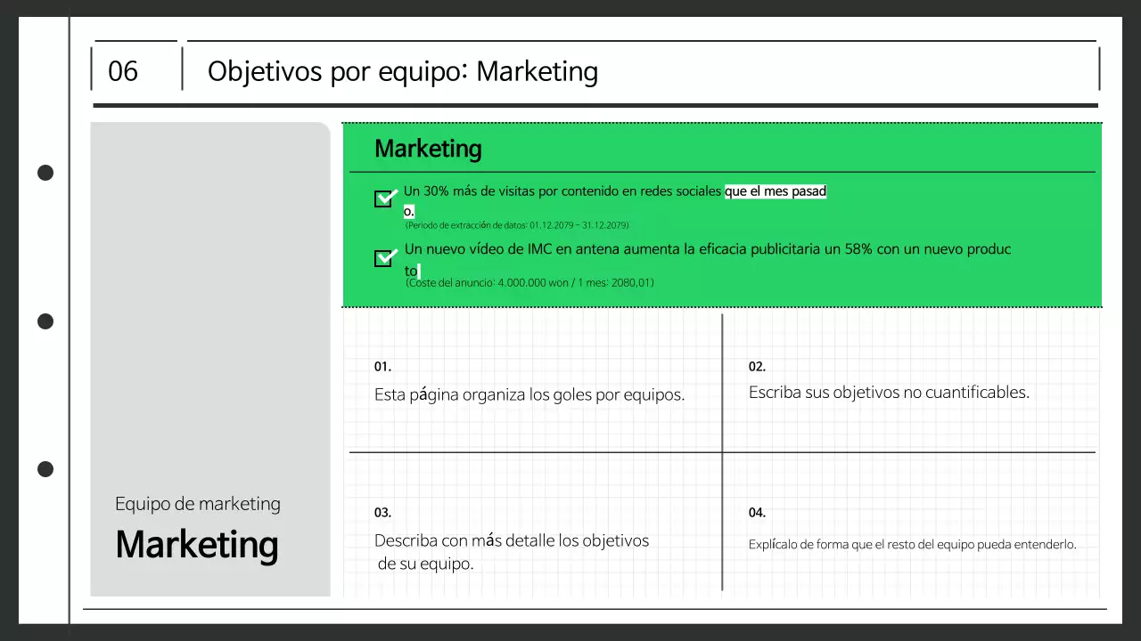 Resumen de la planificación Actas de las reuniones en el lugar de trabajo