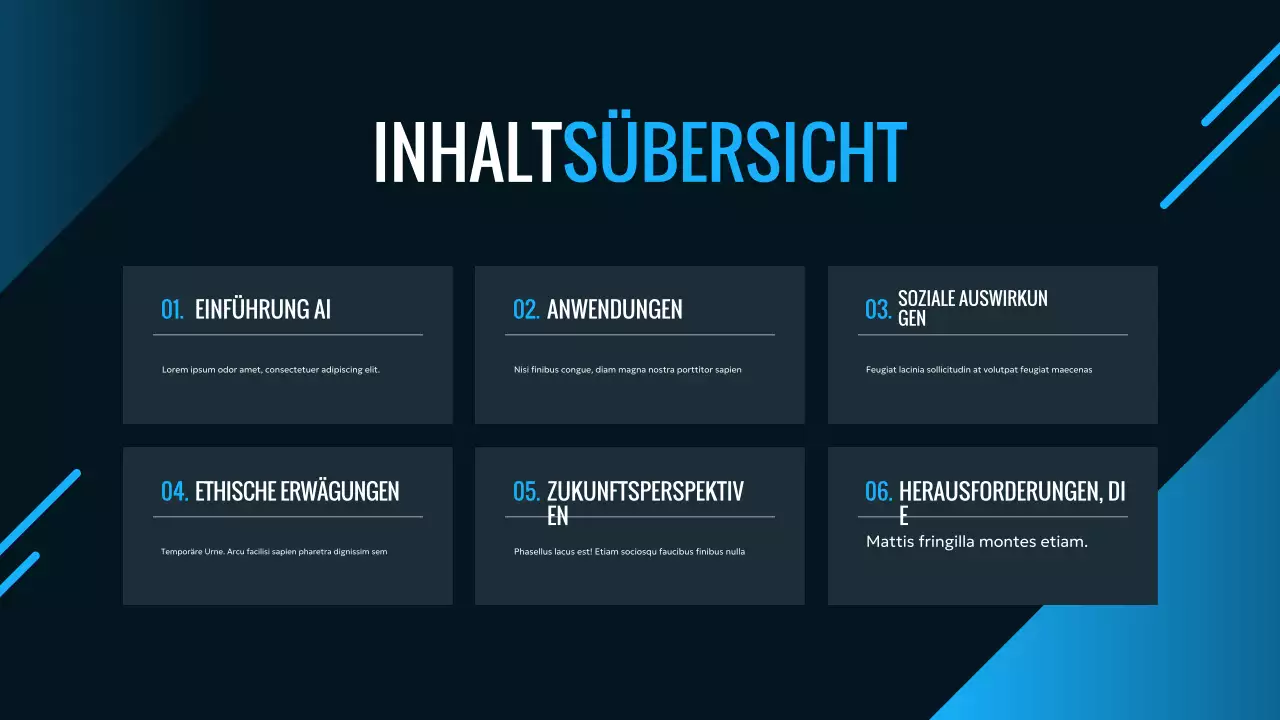 blaue moderne AI-Anzeige