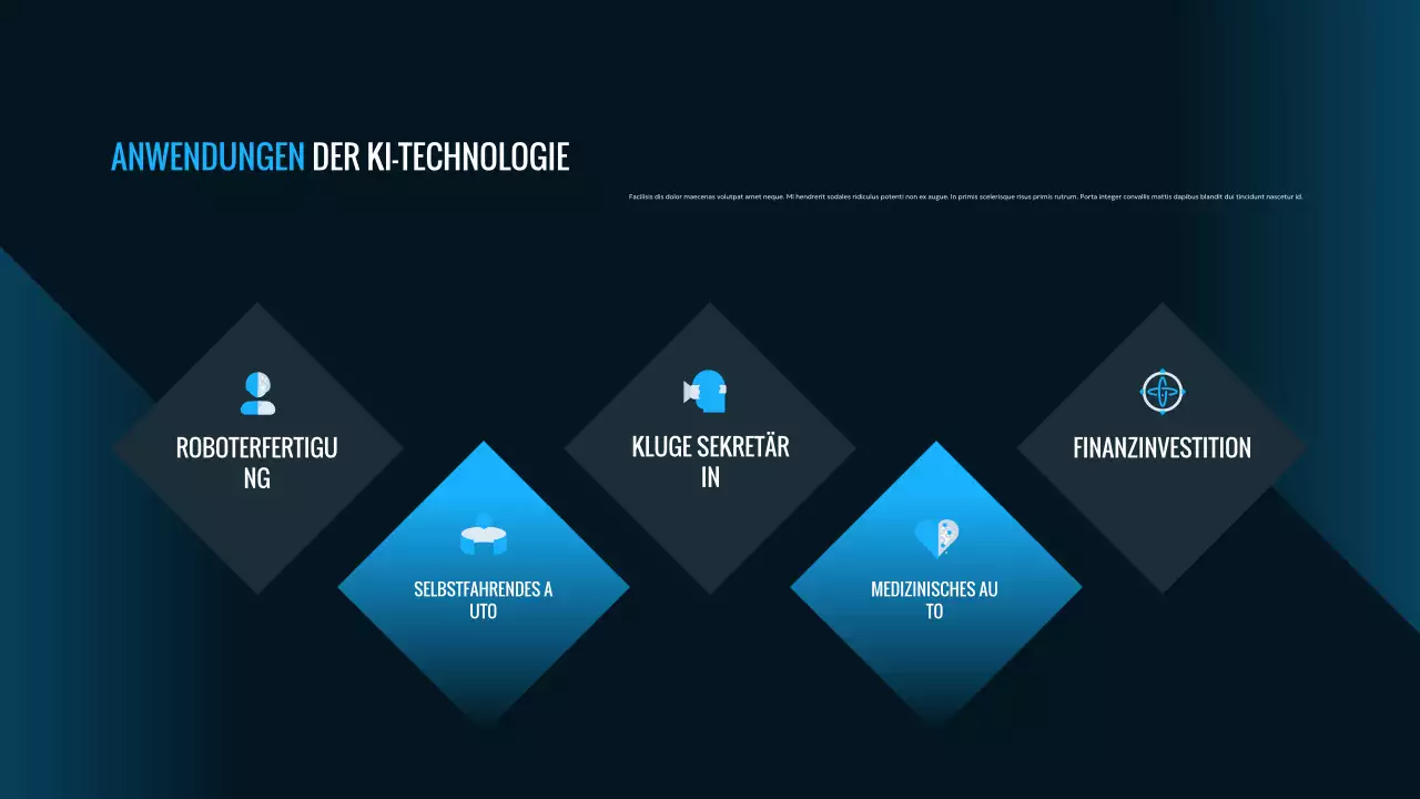 blaue moderne AI-Anzeige