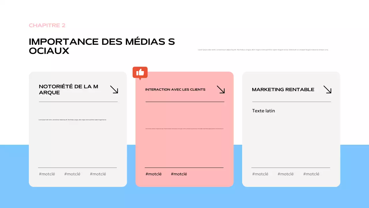 présentation moderne des médias sociaux en bleu