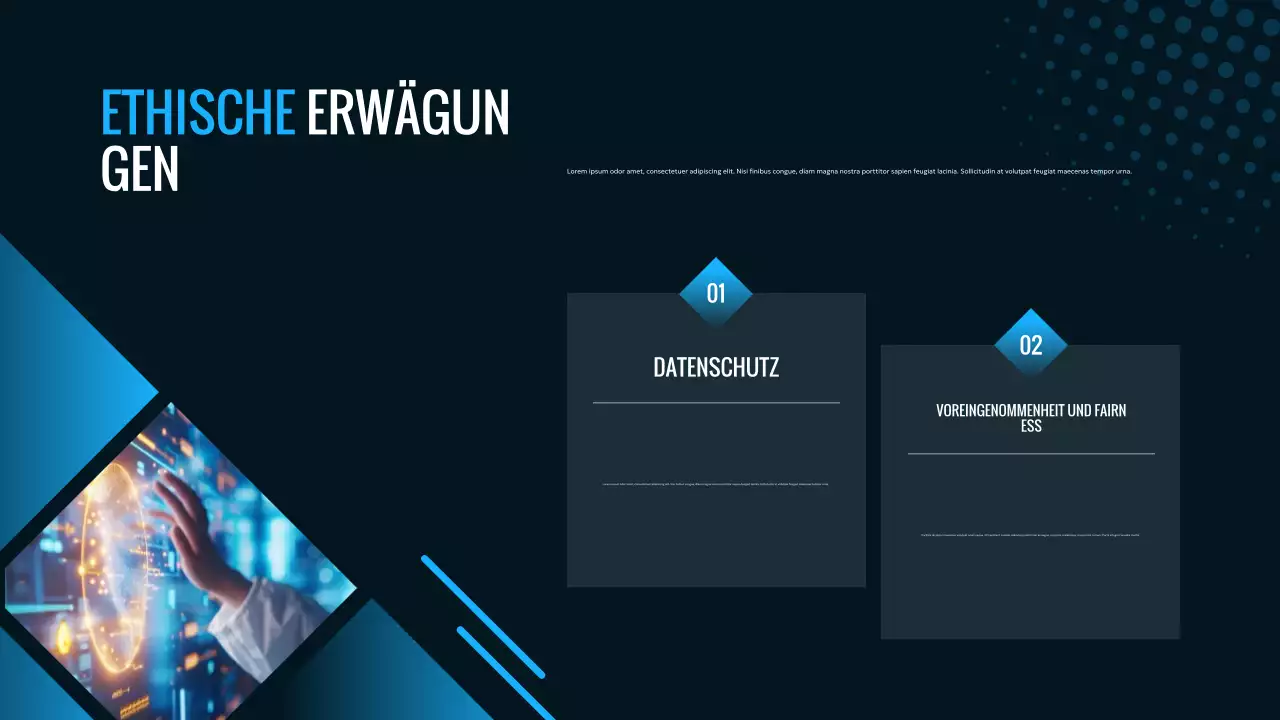 blaue moderne AI-Anzeige