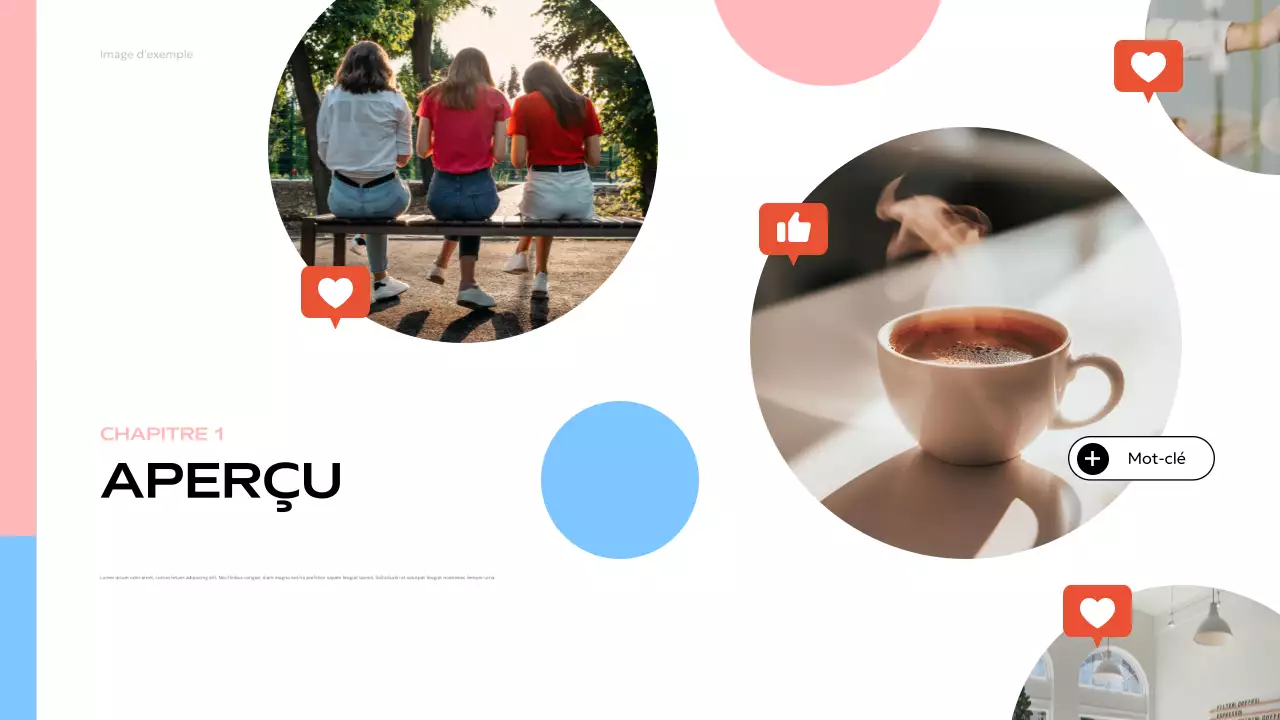 présentation moderne des médias sociaux en bleu