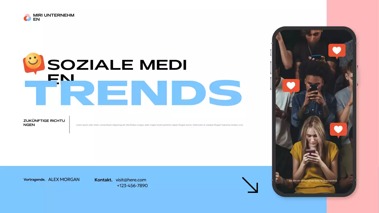 blue modern social media präsentation