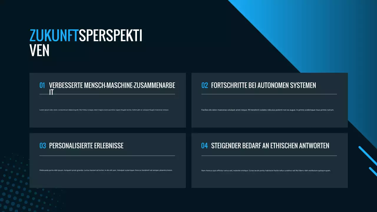 blaue moderne AI-Anzeige