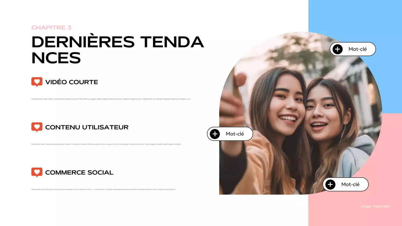 présentation moderne des médias sociaux en bleu