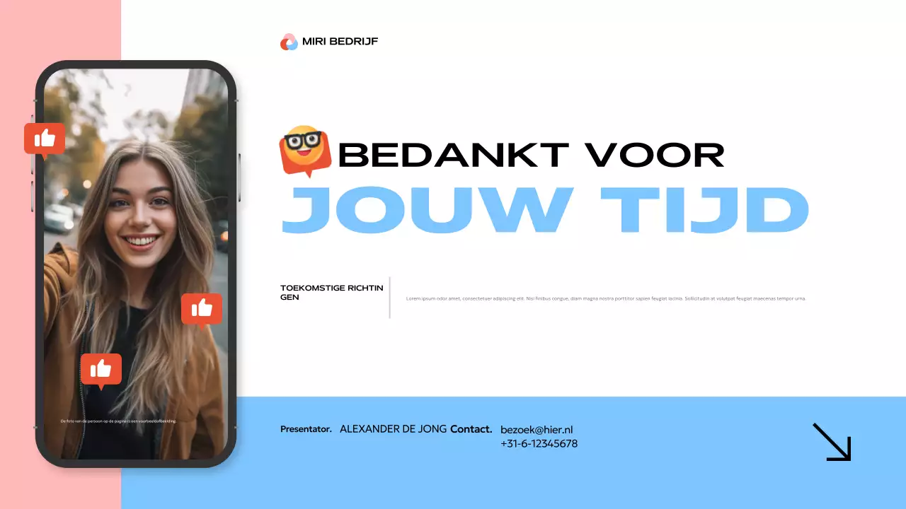 blauwe moderne social media presentatie