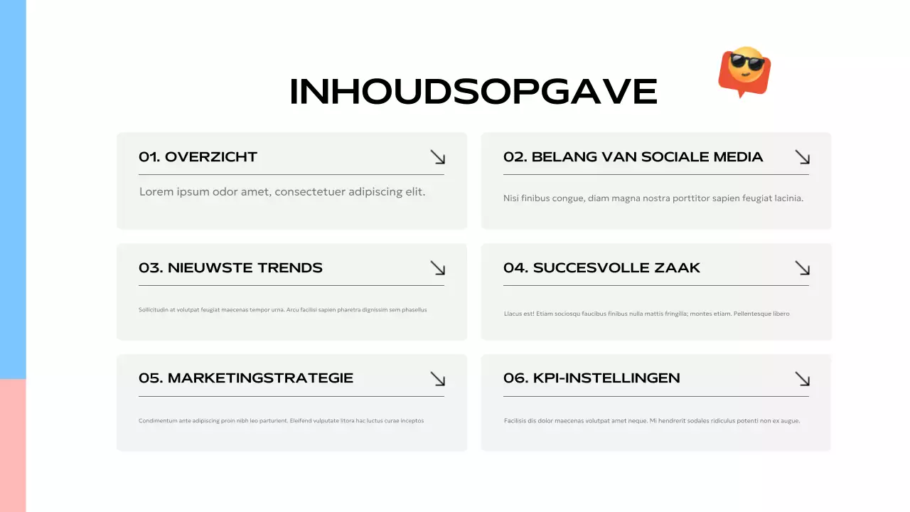 blauwe moderne social media presentatie