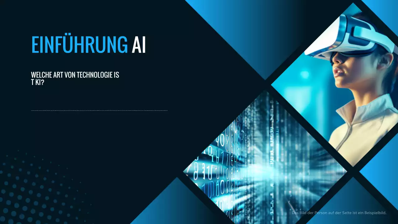 blaue moderne AI-Anzeige