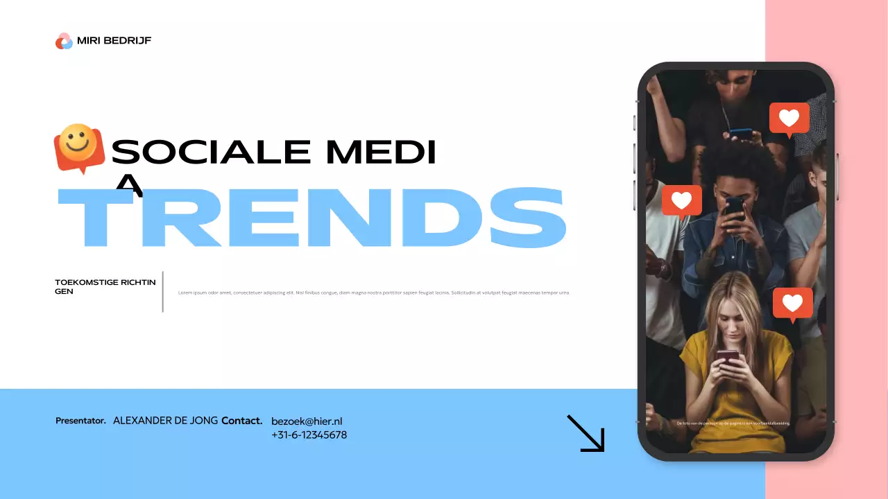 blauwe moderne social media presentatie