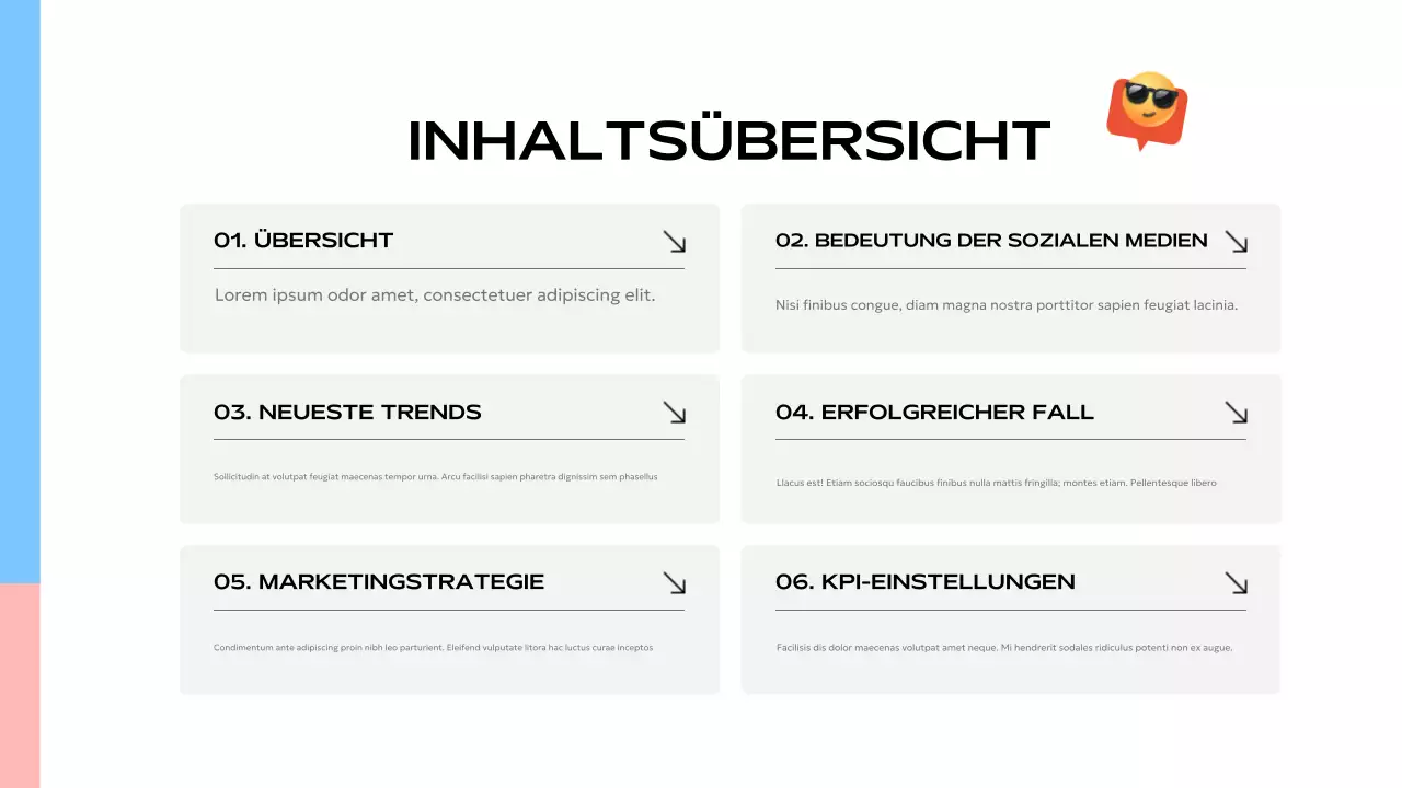 blue modern social media präsentation