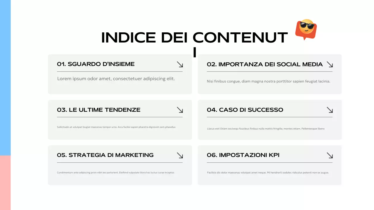 presentazione blu moderna dei social media