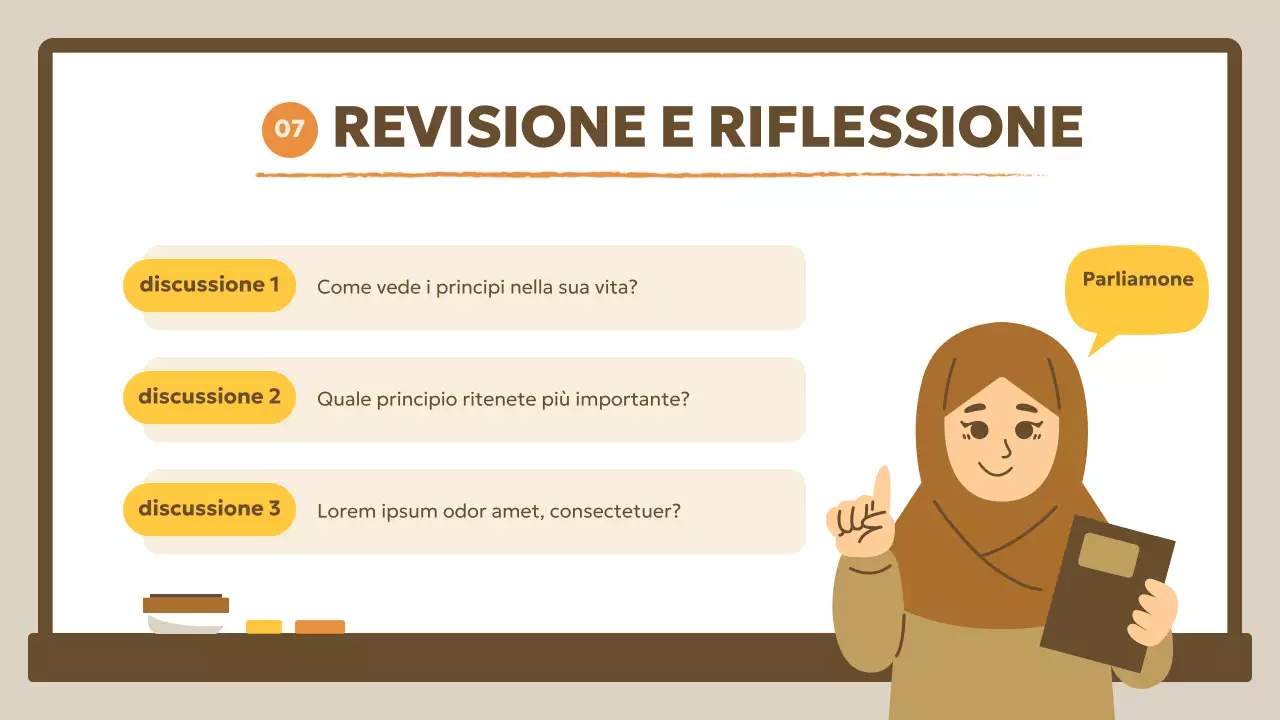 Lezione di studi sociali educativi beige