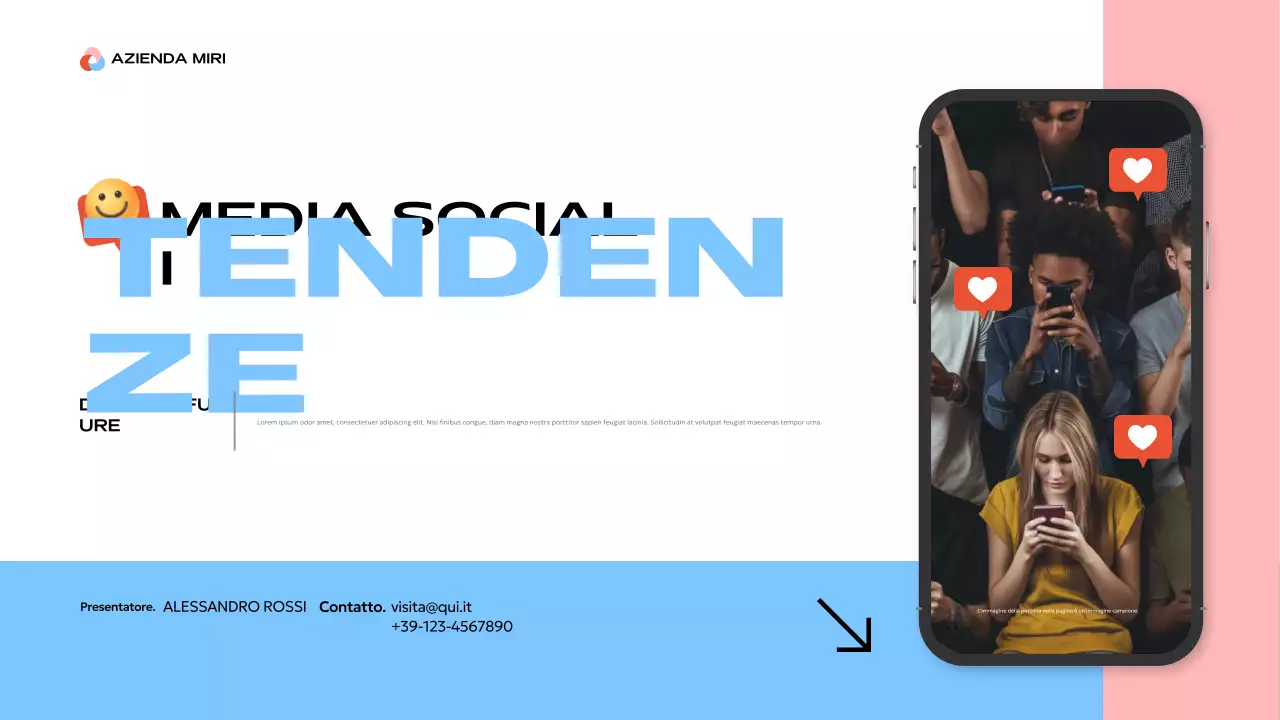 presentazione blu moderna dei social media