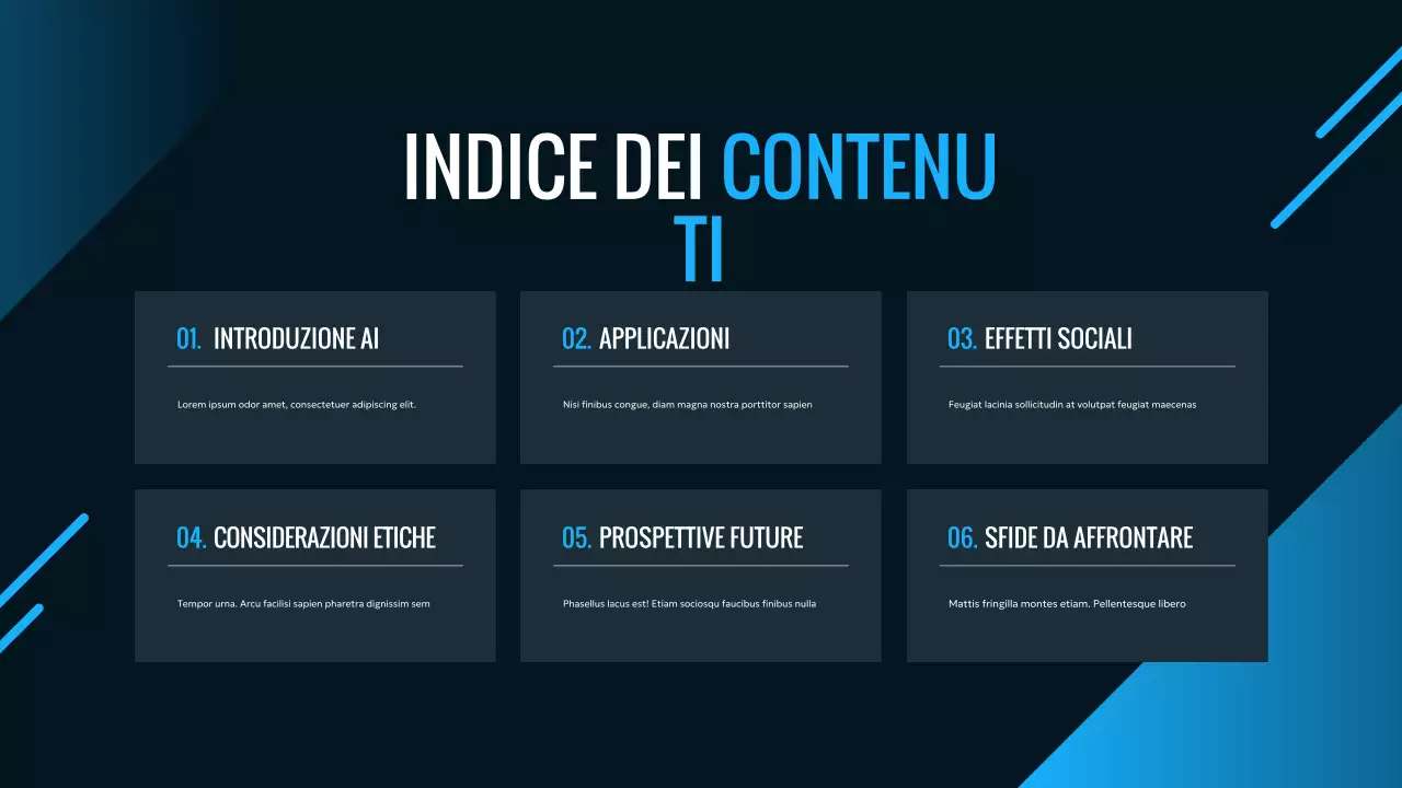 pubblicità AI blu moderna