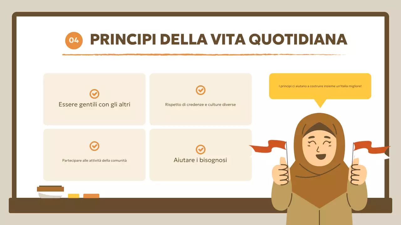 Lezione di studi sociali educativi beige