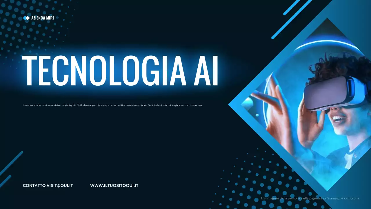 pubblicità AI blu moderna