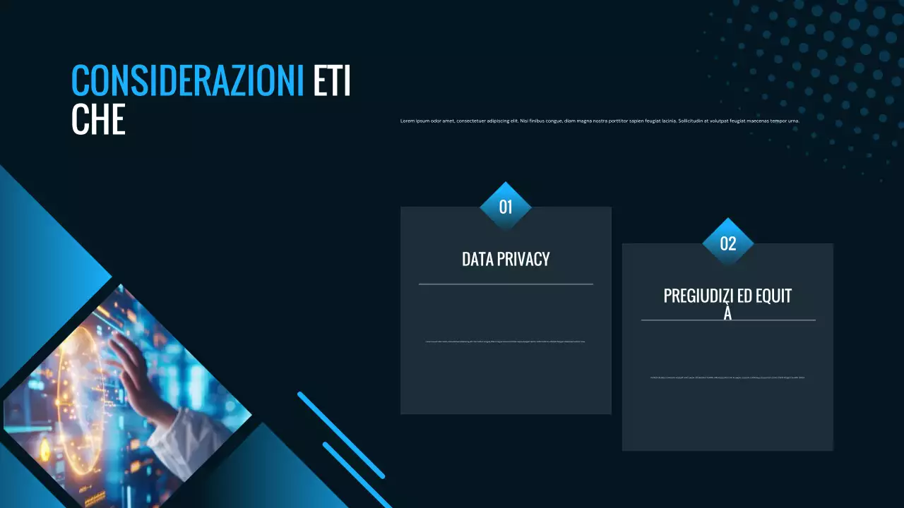 pubblicità AI blu moderna