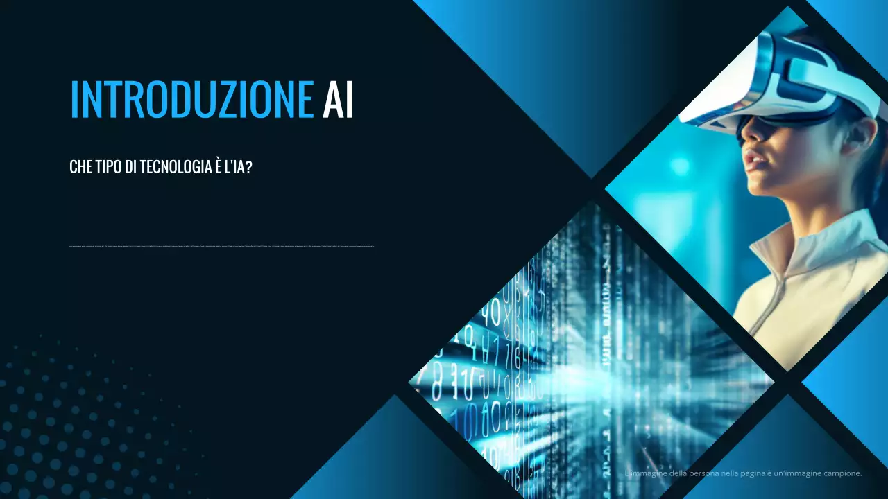 pubblicità AI blu moderna