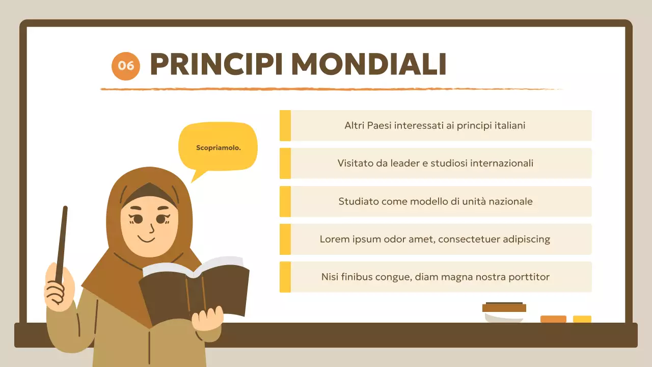 Lezione di studi sociali educativi beige