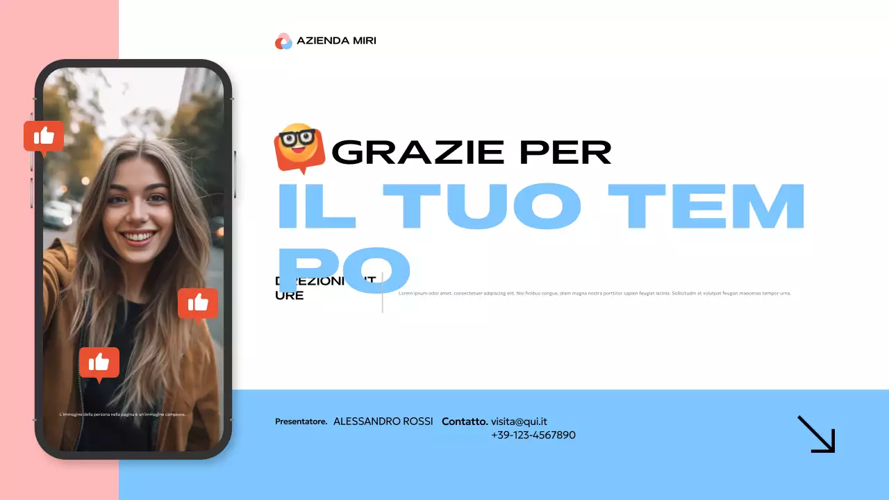 presentazione blu moderna dei social media