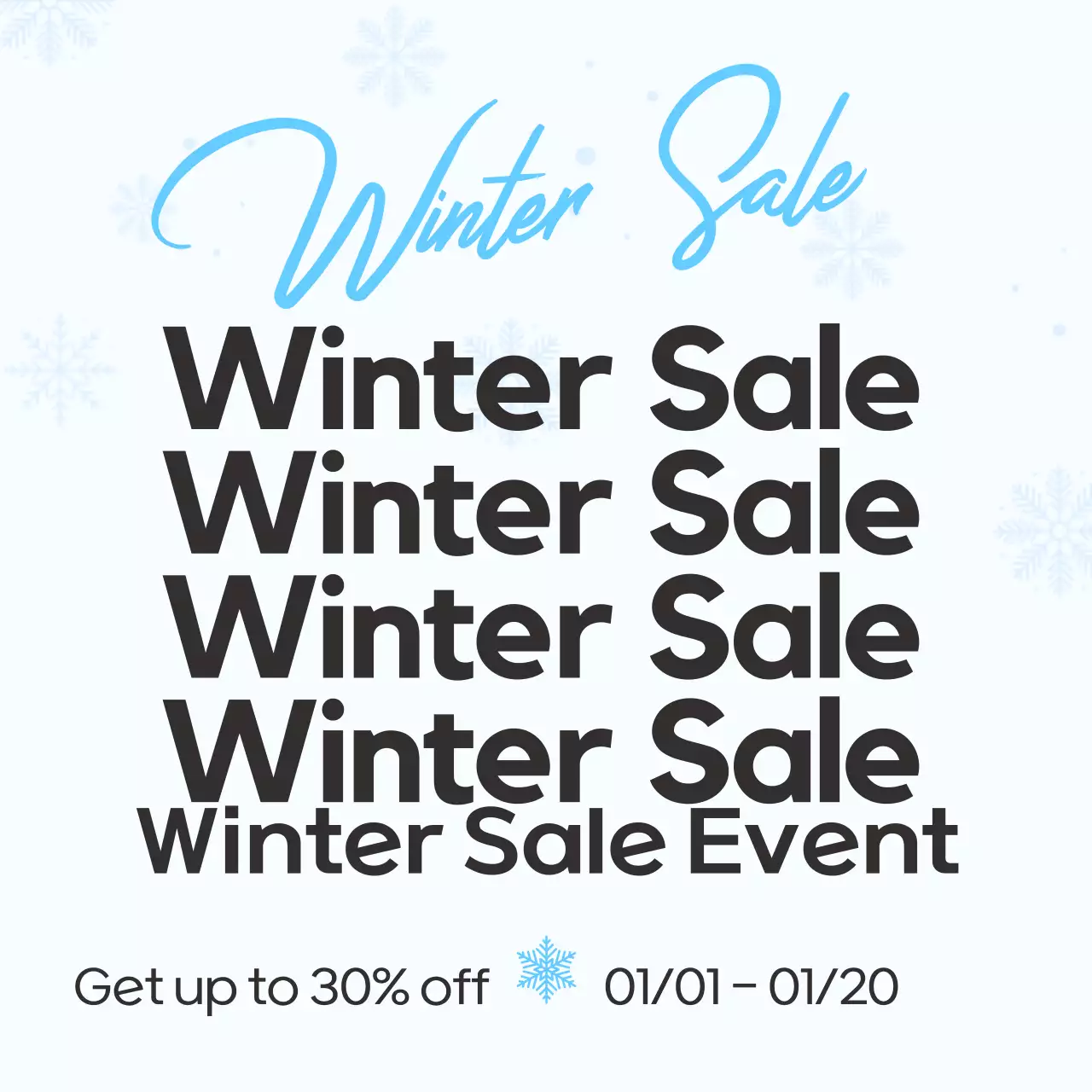 Promosi Penjualan Minimal Biru Posting Media Sosial