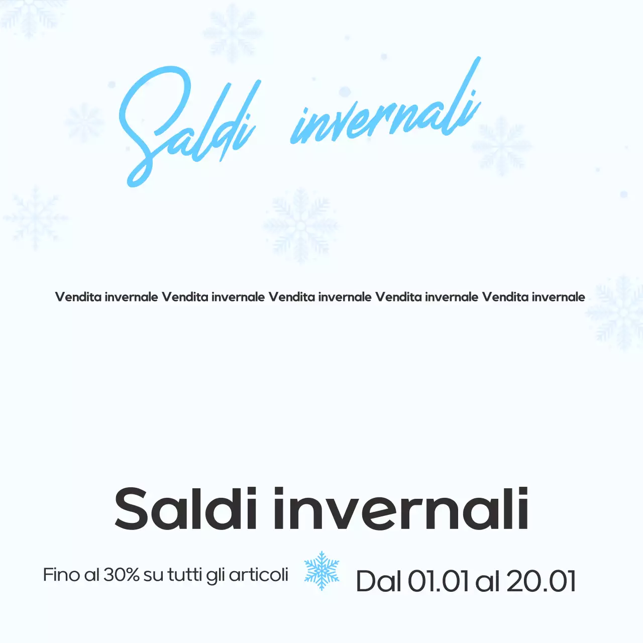 Azzurro Moderno Saldi invernali