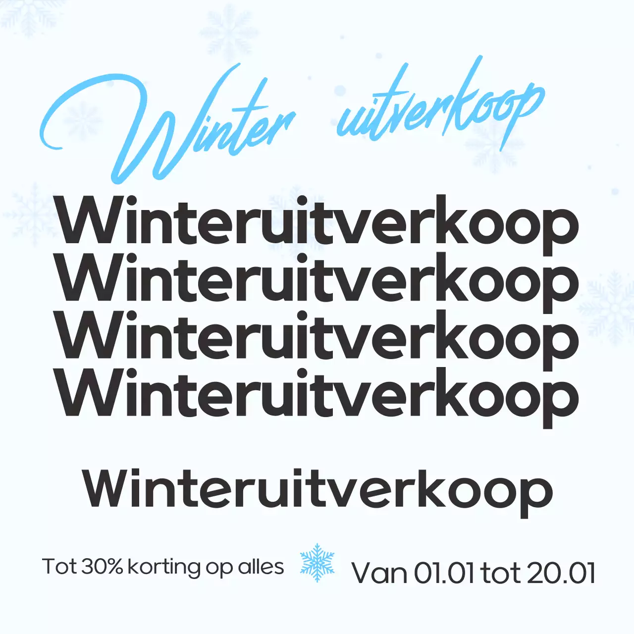 Lichtblauw Modern Winter Uitverkoop