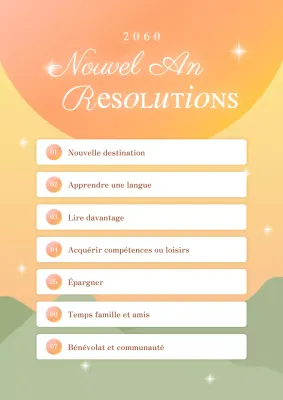 planificateur de résolutions élégant orange