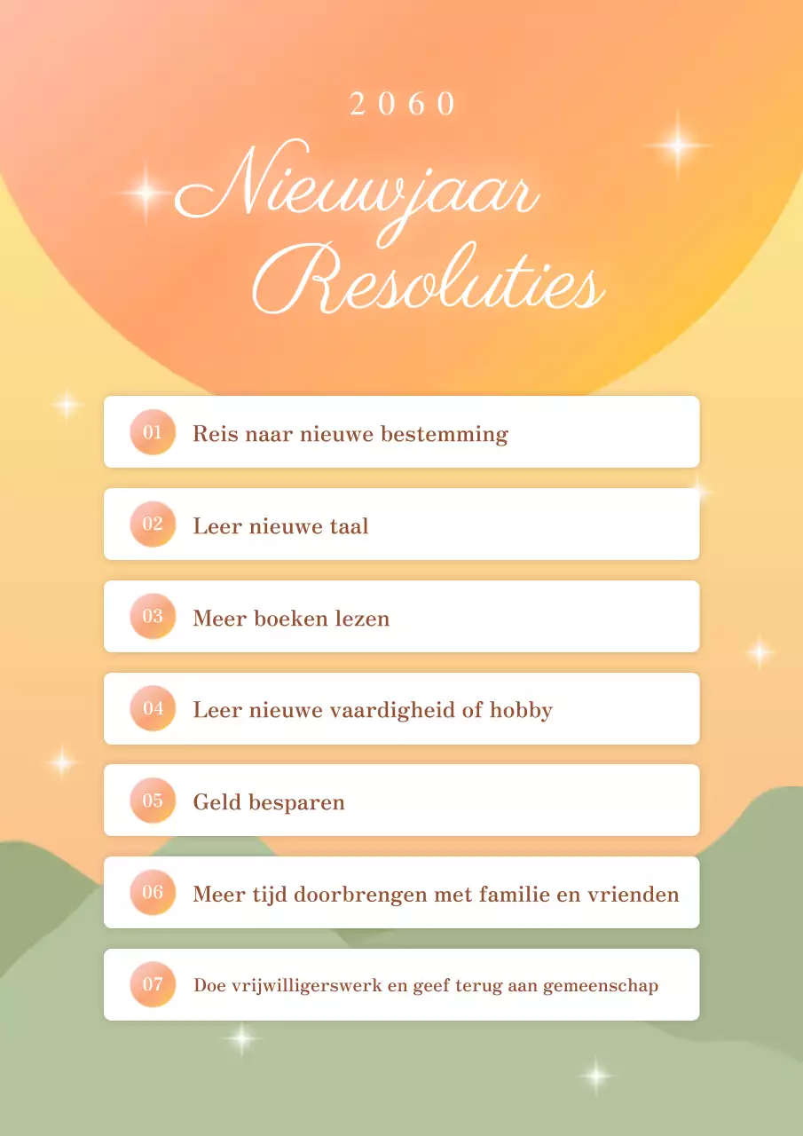 oranje elegante voornemensplanner